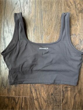 Adanola Charcoal Scoop Crop Sports Bra